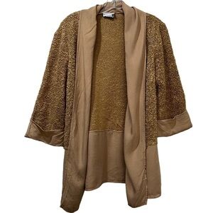 Soft Surroundings Small Mixed Media Wool Blend Draped Open Cardigan Sweater O